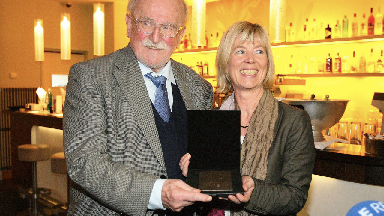 Fritz Rau und Ministerin Doris Ahnen