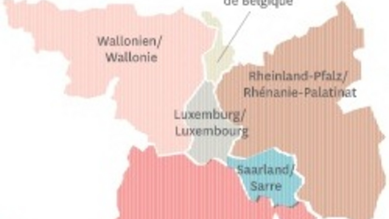 Karte der Großregion; ein Auszug aus dem Kalenderblatt September des Kulturkalenders